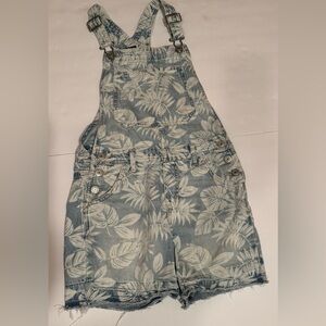 Deal 2 for $15 GAP Girls XL EUC Blue and White Floral Denim Overalls